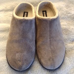 Sorel Slippers Women's 5 Lanner Ridge Gray Suede Comfort Cozy Shoes